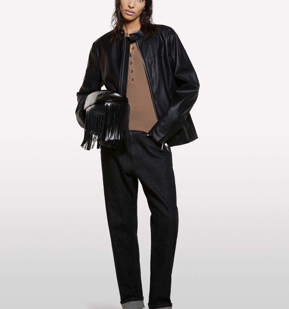 Brown Henley top - women's crew neck sweaters - Brown | Sisley image number 1